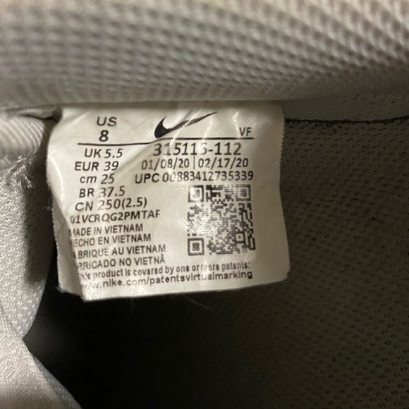 Nike Air Force 1 Low Athletic Shoes Women's Size 8 Triple White 315115-112 - Picture 10 of 13